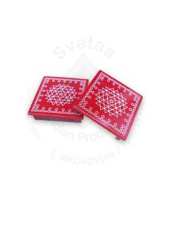 Festive - Peetam Chowki - 5x5 Inches - Set of 2 - Square - Red Color | Design - Aishwarya Chakram