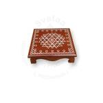 Festive - Peetam Chowki - 8x8 Inches - Single - Square - Brown Color | Design - Aishwarya Chakram
