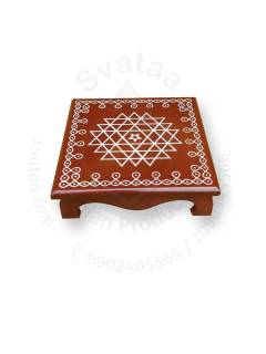 Festive - Peetam Chowki - 8x8 Inches - Single - Square - Brown Color | Design - Aishwarya Chakram