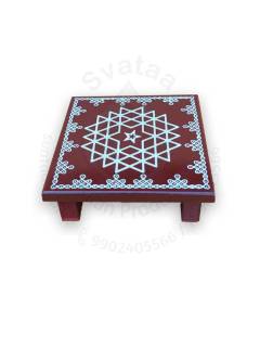 Festive - Peetam Chowki - 8x8 Inches - Single - Square - Coffee Color | Design - Aishwarya Chakram