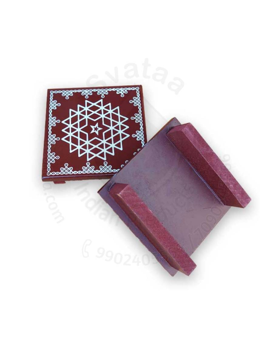 Festive - Peetam Chowki - 8x8 Inches - Set of 2 - Square - Coffee Color | Design - Aishwarya Chakram