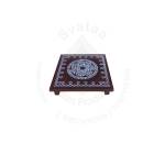 Festive - Peetam Chowki - 8x8 Inches - Single - Square - Coffee Color | Design - Rangoli