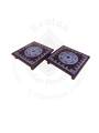 Festive - Peetam Chowki - 8x8 Inches - Set of 2 - Square - Coffee Color | Design - Rangoli