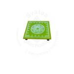 Festive - Peetam Chowki - 8x8 Inches - Single - Square - Green Color | Design - Rangoli