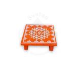 Festive - Peetam Chowki - 8x8 Inches - Single - Square - Orange Color | Design - Aishwarya Chakram