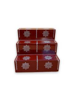 Festive - Pooja Stand - 3 Steps - Box Type - Coffee Color - Traditional Rangoli
Festive - Pooja Stand - 3 Steps - Box Type - Coffee Color - Traditional Rangoli