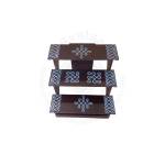 Festive - Pooja Stand - 3 Steps - Coffee Color - Traditional Rangoli - Foldable