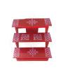 Festive - Pooja Stand - 3 Steps - Red Color - Traditional Rangoli - Foldable Festive - Pooja Stand - 3 Steps - Red Color - Traditional Rangoli - Foldable