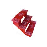 Festive - Pooja Stand - 3 Steps - Red Color - Traditional Rangoli - Foldable
