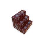 Festive - Pooja Stand - 3 Steps - Box Type - Coffee Color - Traditional Rangoli
