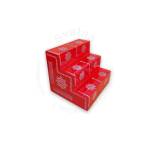 Festive - Pooja Stand - 3 Steps - Box Type - Red Color - Traditional Rangoli
