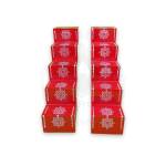 Festive - Pooja Diya Stand - 5 Steps - Red Color - Traditional Rangoli - Box Type  - Pair