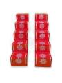 Festive - Pooja Diya Stand - 5 Steps - Red Color - Traditional Rangoli - Box Type  - Pair