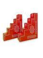 Festive - Pooja Diya Stand - 5 Steps - Red Color - Traditional Rangoli - Box Type  - Pair