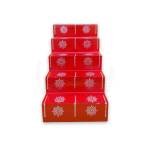 Festive - Pooja Stand - 5 Steps - Red Color - Traditional Rangoli - Box Type