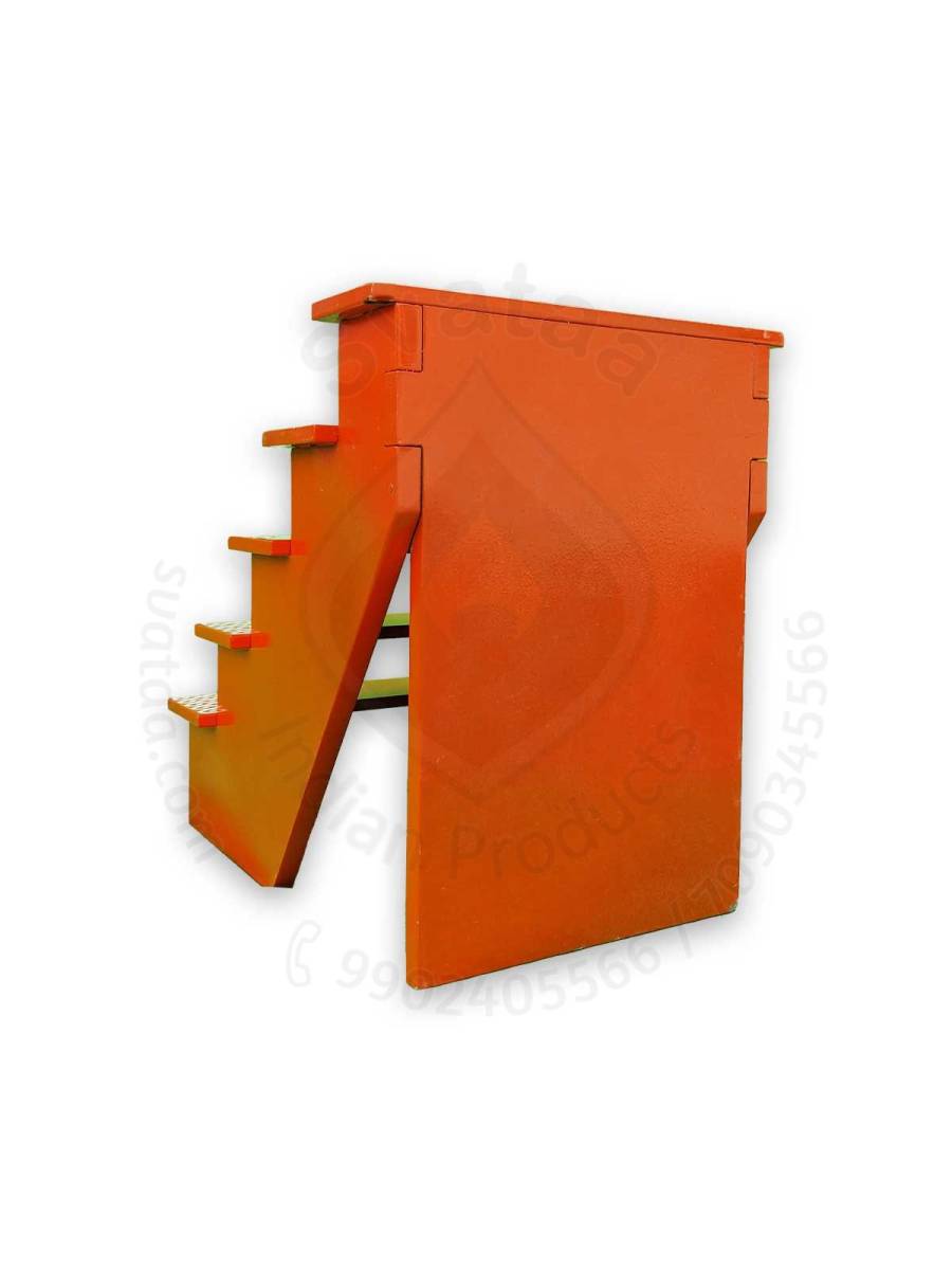 Festive - Pooja Stand - 5 Steps - Heavy Type - Orange Color - Traditional Rangoli Festive - Pooja Stand - 5 Steps - Heavy Type - Orange Color - Traditional Rangoli