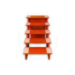 Festive - Pooja Stand - 5 Steps - Heavy Type - Orange Color - Traditional Rangoli