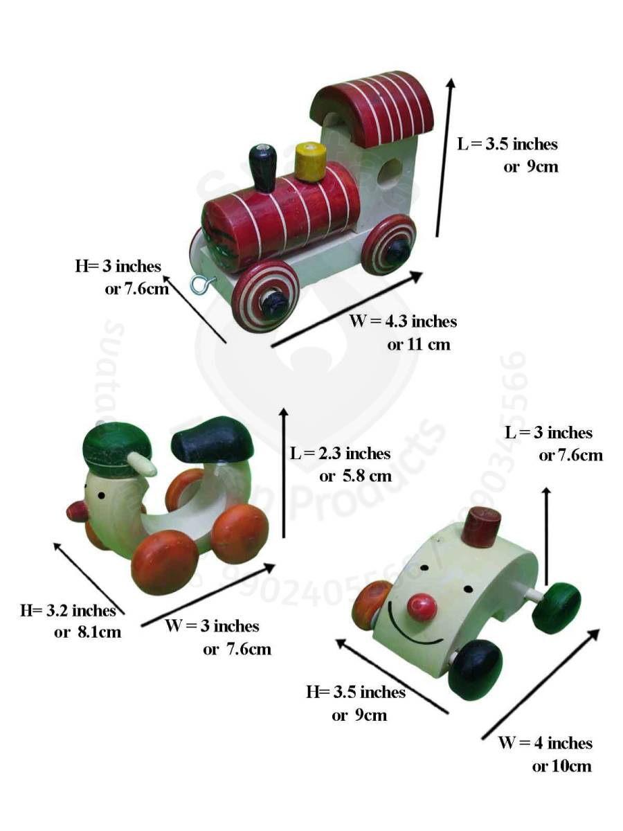 Toy - Train, Scooter and Car - Vehicles Combo