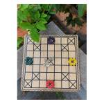 Game - Wooden Chowka Bara & Small Pawns - 11 inch