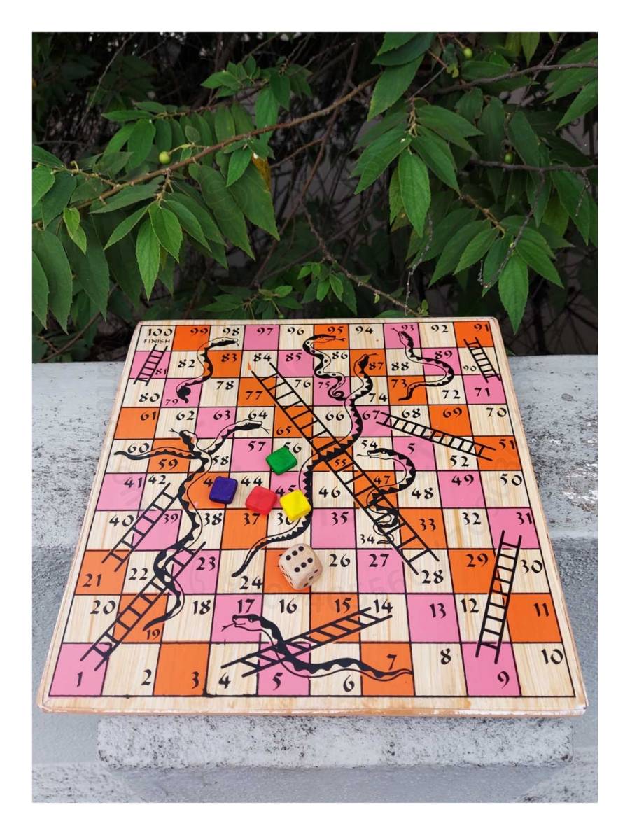 Game - 2 in 1 - Snake & Ladder and Ludo - Wood
