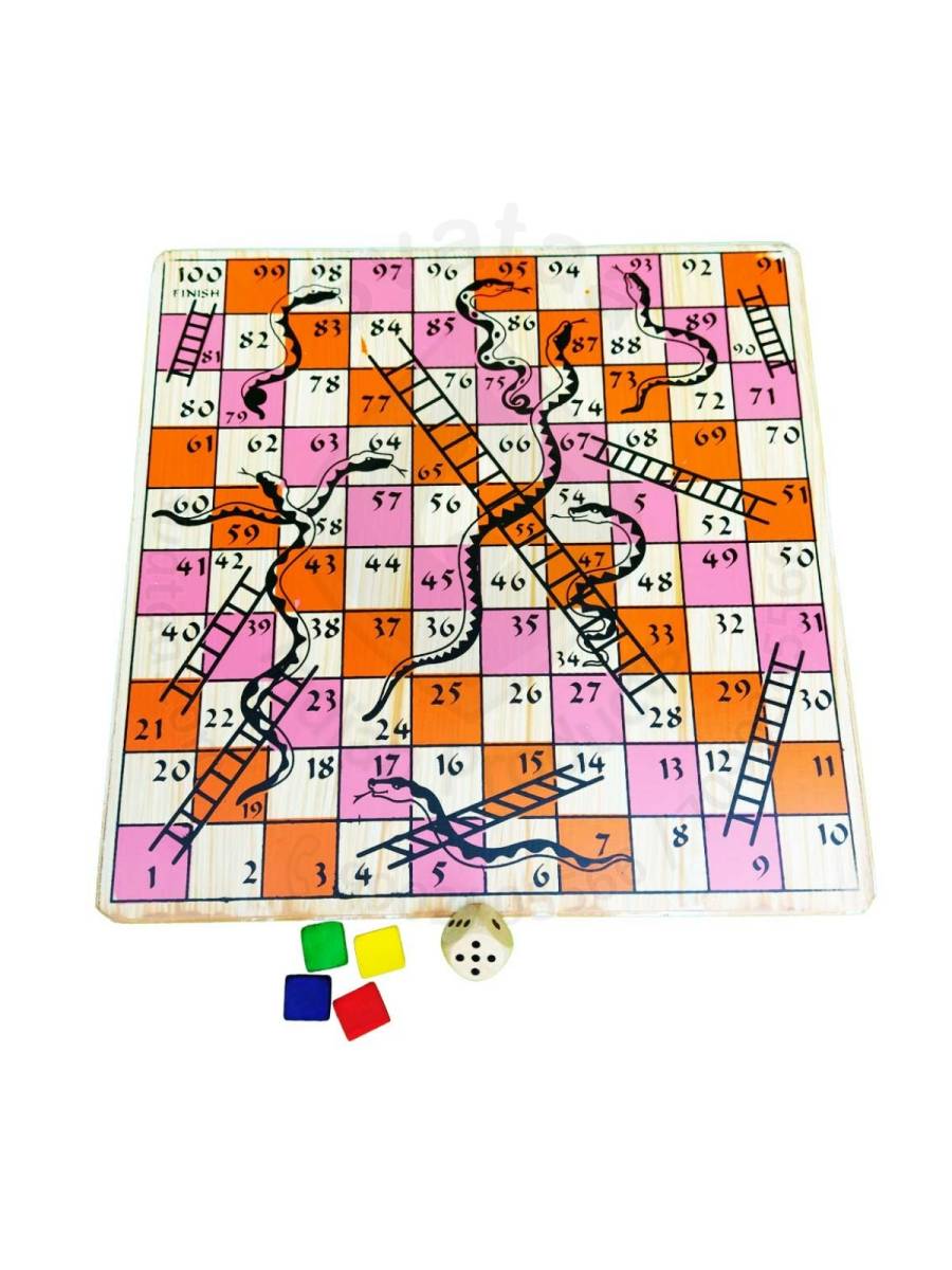 Game - 2 in 1 - Snake & Ladder and Ludo - Wood
