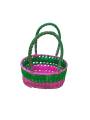 Chettinad Kottan - Small Basket, Green-Pink - Geographical Indexed (pack of 2)