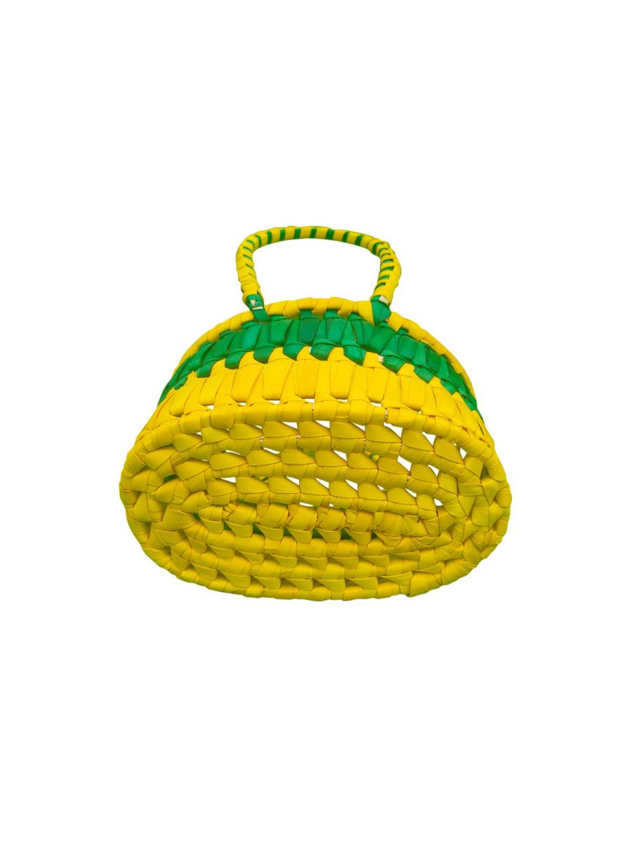 Chettinad Kottan - Small Basket, Green-Yellow - Geographical Indexed (pack of 2)