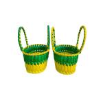 Chettinad Kottan - Small Basket, Green-Yellow - Geographical Indexed (pack of 2)