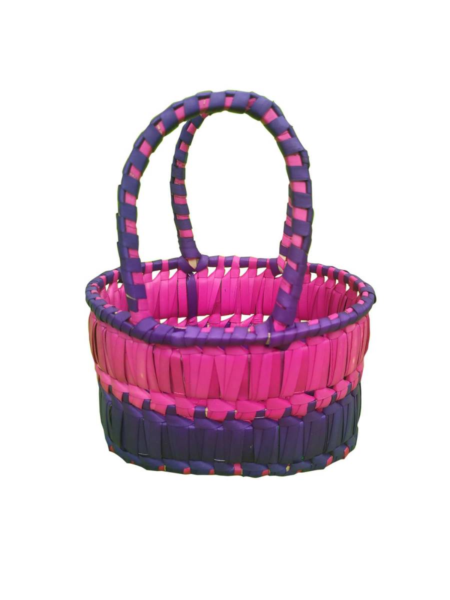 Chettinad Kottan - Small Basket, Pink-Purple - Geographical Indexed (pack of 2) Chettinad Kottan - Small Basket, Pink-Purple - Geographical Indexed (pack of 2)