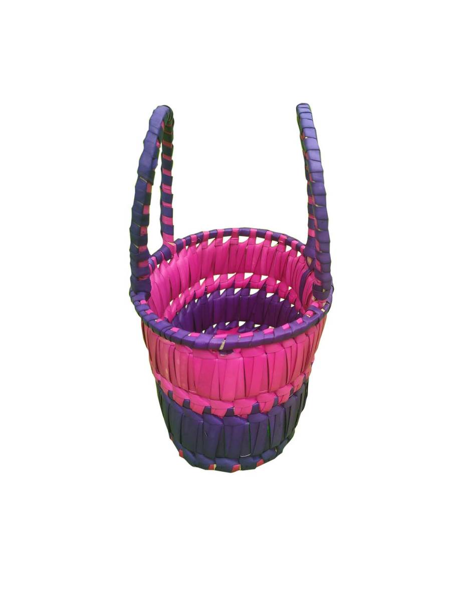 Chettinad Kottan - Small Basket, Pink-Purple - Geographical Indexed (pack of 2) Chettinad Kottan - Small Basket, Pink-Purple - Geographical Indexed (pack of 2)