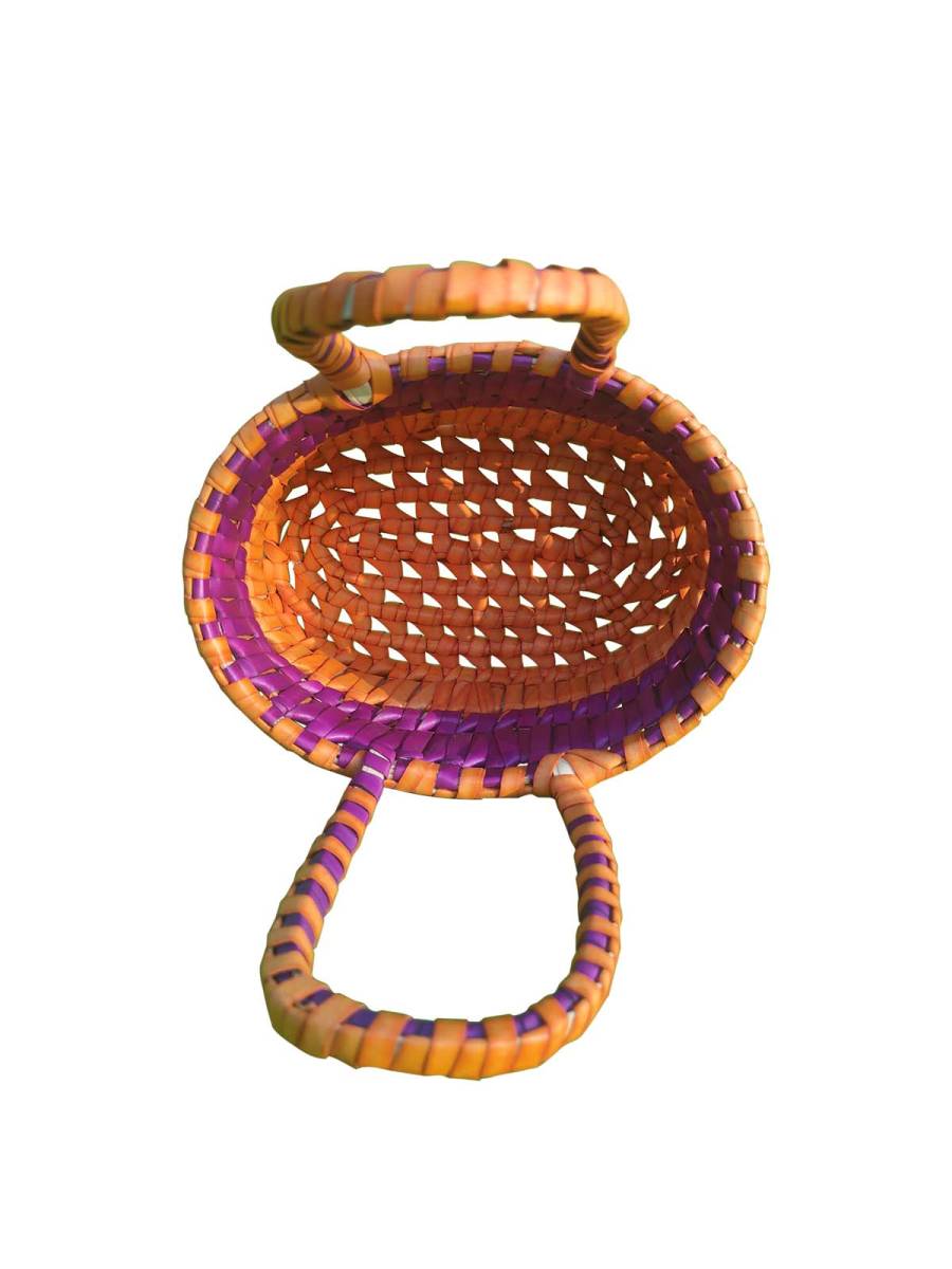 Chettinad Kottan - Small Basket, Purple-Orange - Geographical Indexed (pack of 2)
