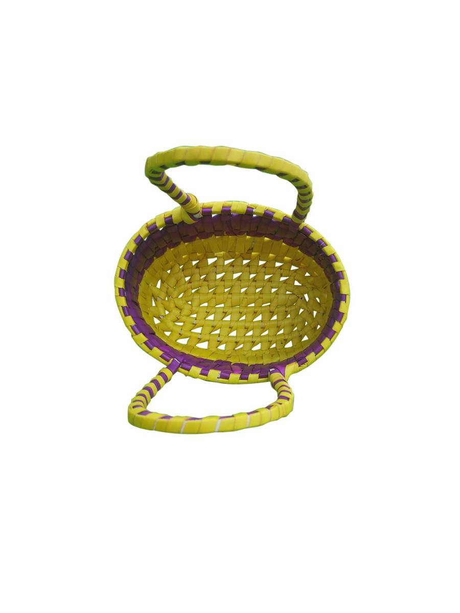 Chettinad Kottan - Small Basket, Purple-Yellow - Geographical Indexed (pack of 2)