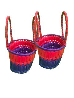 Chettinad Kottan - Small Basket, Red-Purple - Geographical Indexed (pack of 2)