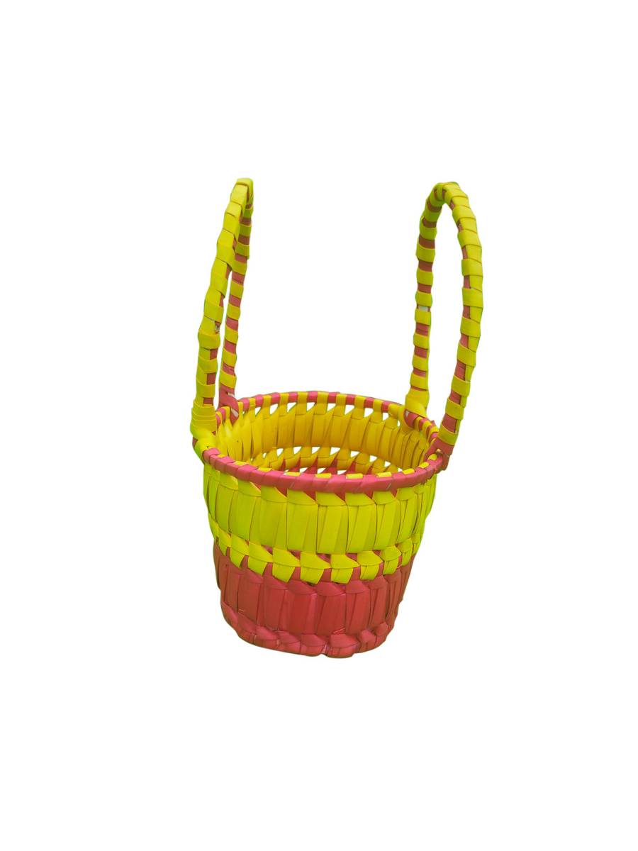 Chettinad Kottan - Small Basket, Yellow-Pink - Geographical Indexed (pack of 2) Chettinad Kottan - Small Basket, Yellow-Pink - Geographical Indexed (pack of 2)