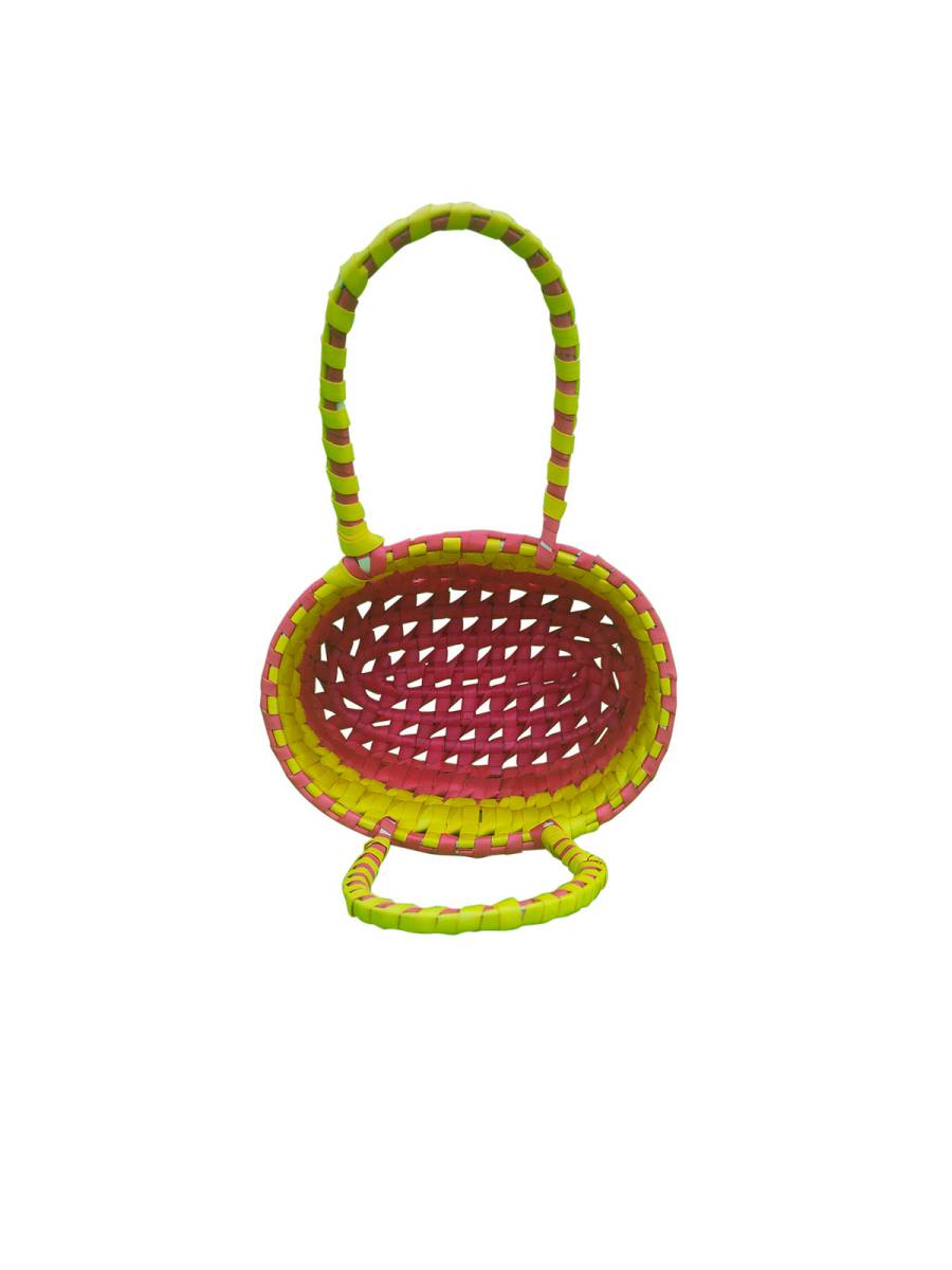 Chettinad Kottan - Small Basket, Yellow-Pink - Geographical Indexed (pack of 2) Chettinad Kottan - Small Basket, Yellow-Pink - Geographical Indexed (pack of 2)