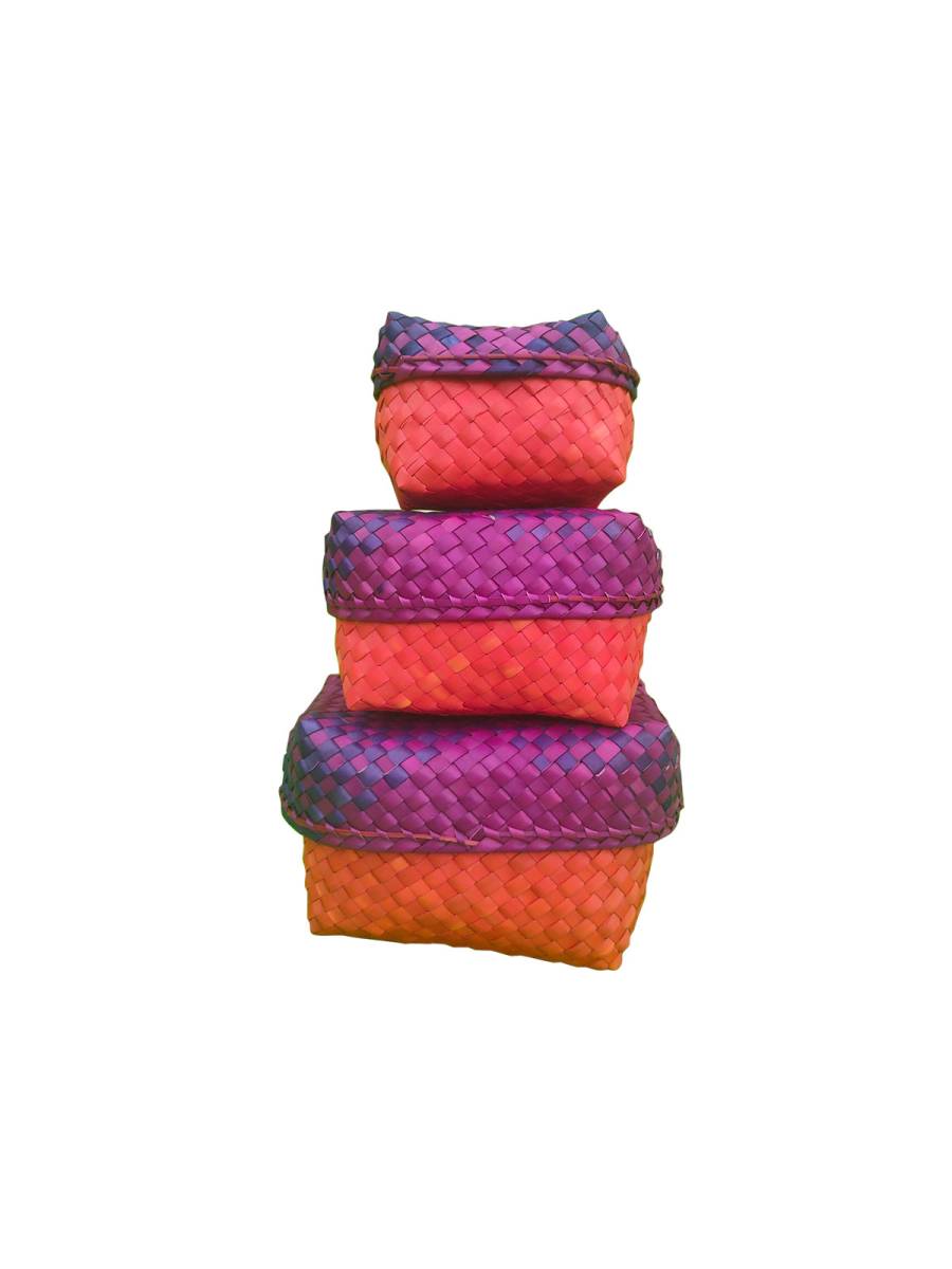 Organizers - Chettinad Kottan - Box In Box , Red-Purple-Blue - Geographical Indexed Organizers - Chettinad Kottan - Box In Box , Red-Purple-Blue - Geographical Indexed