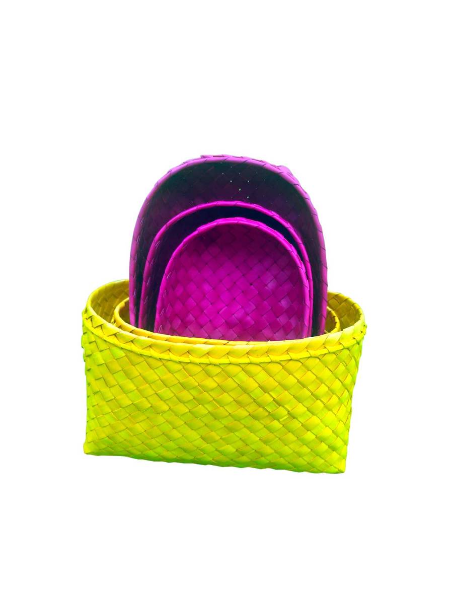 Organizers - Chettinad Kottan - Box In Box, Yellow-Pink - Geographical Indexed Organizers - Chettinad Kottan - Box In Box, Yellow-Pink - Geographical Indexed