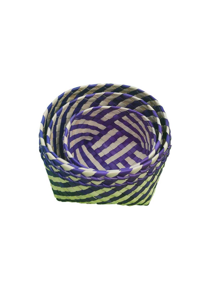 Organizers - Chettinad Kottan - Stacked Bowl, Dark Blue - Geographical Indexed Organizers - Chettinad Kottan - Stacked Bowl, Dark Blue - Geographical Indexed