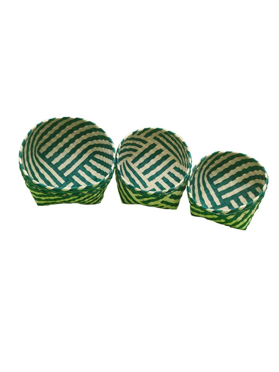 Organizers - Chettinad Kottan - Stacked Bowl, Dark Green - Geographical Indexed