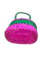 Chettinad Kottan - Small Basket, Green-Pink - Geographical Indexed (pack of 2)
