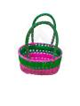 Chettinad Kottan - Small Basket, Green-Pink - Geographical Indexed (pack of 2)
