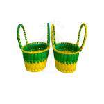Chettinad Kottan - Small Basket, Green-Yellow - Geographical Indexed (pack of 2)
