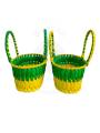 Chettinad Kottan - Small Basket, Green-Yellow - Geographical Indexed (pack of 2)
