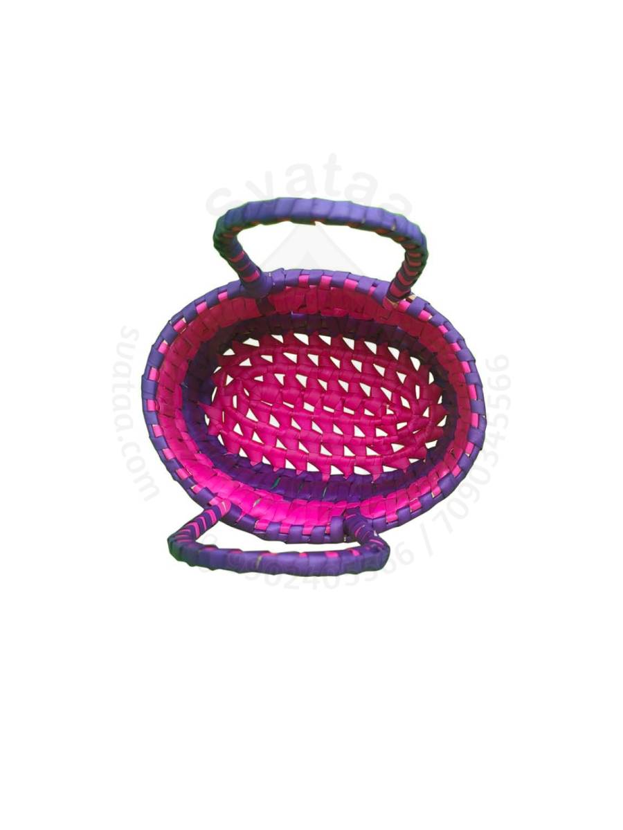 Chettinad Kottan - Small Basket, Pink-Purple  - Geographical Indexed (pack of 2)
