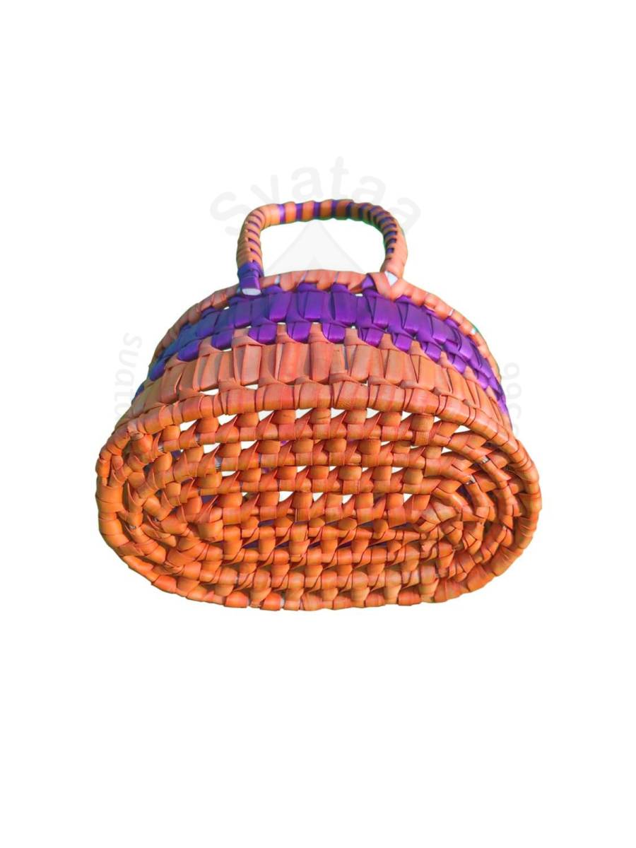 Chettinad Kottan - Small Basket, Purple-Orange - Geographical Indexed (pack of 2)
