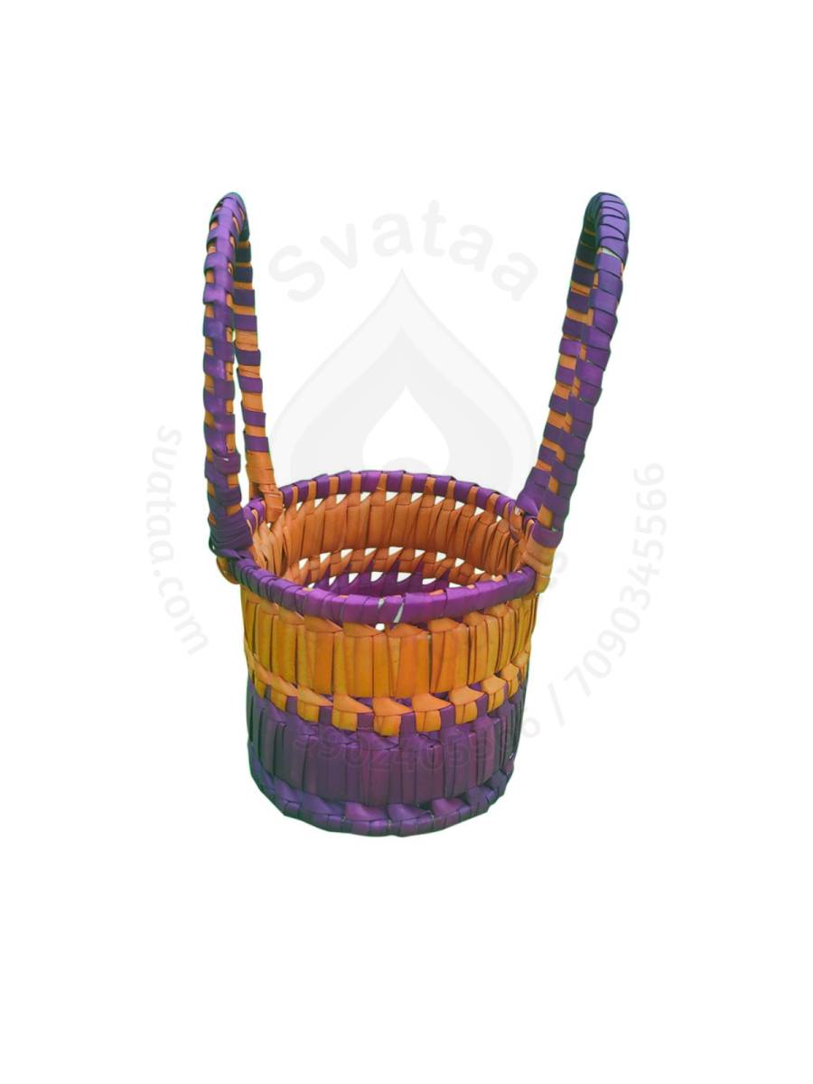Chettinad Kottan - Small Basket, Purple-Orange - Geographical Indexed (pack of 2)
