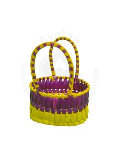 Chettinad Kottan - Small Basket, Purple-Yellow - Geographical Indexed (pack of 2)

