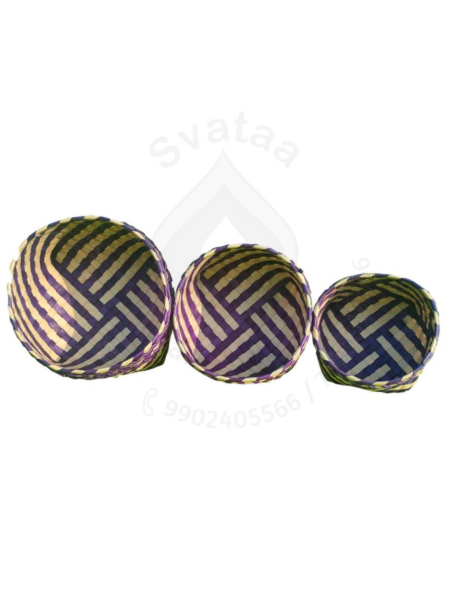 Organizers&nbsp;- Chettinad Kottan - Stacked Bowl, Dark Blue - Geographical Indexed
