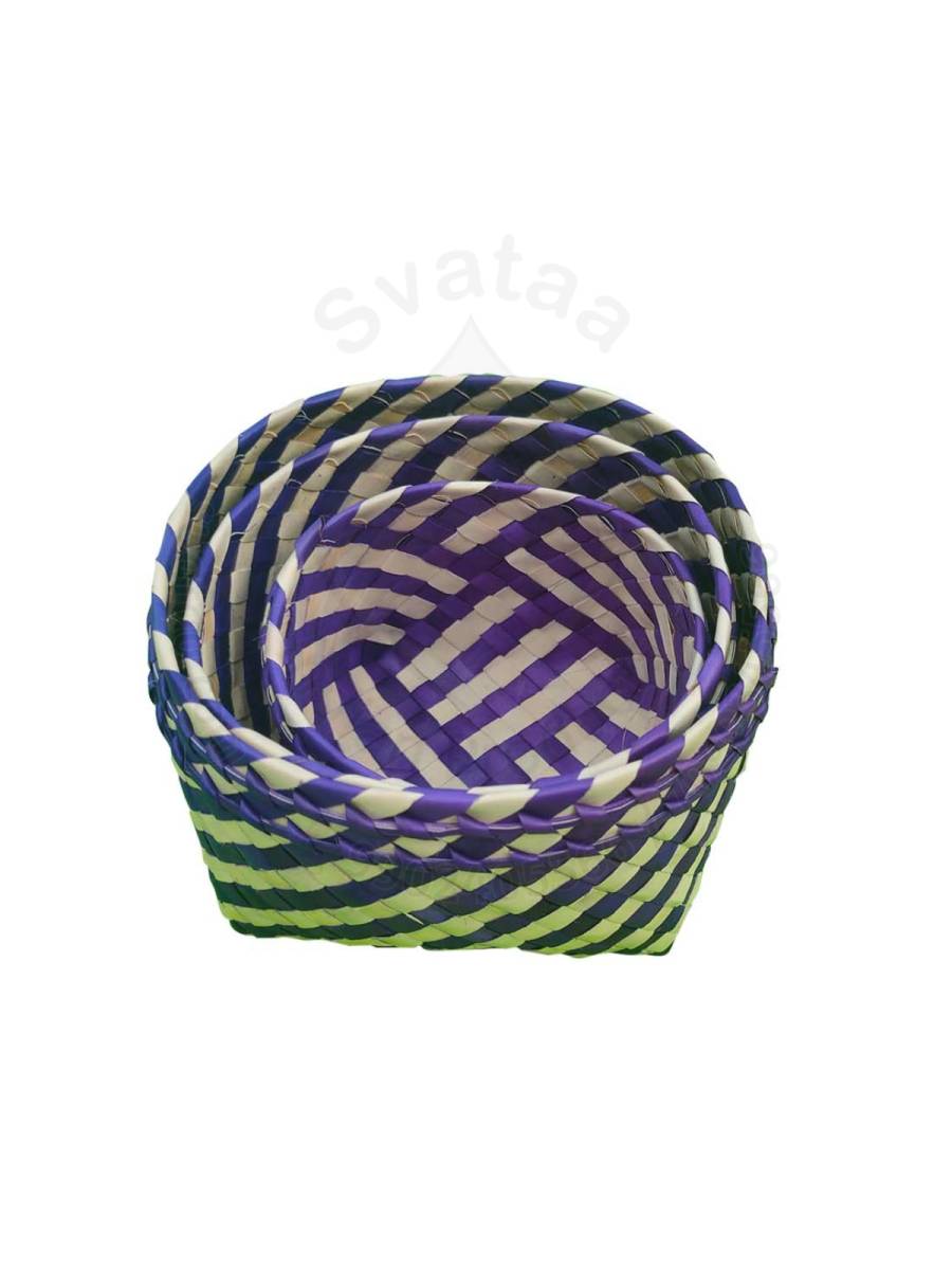 Organizers&nbsp;- Chettinad Kottan - Stacked Bowl, Dark Blue - Geographical Indexed
