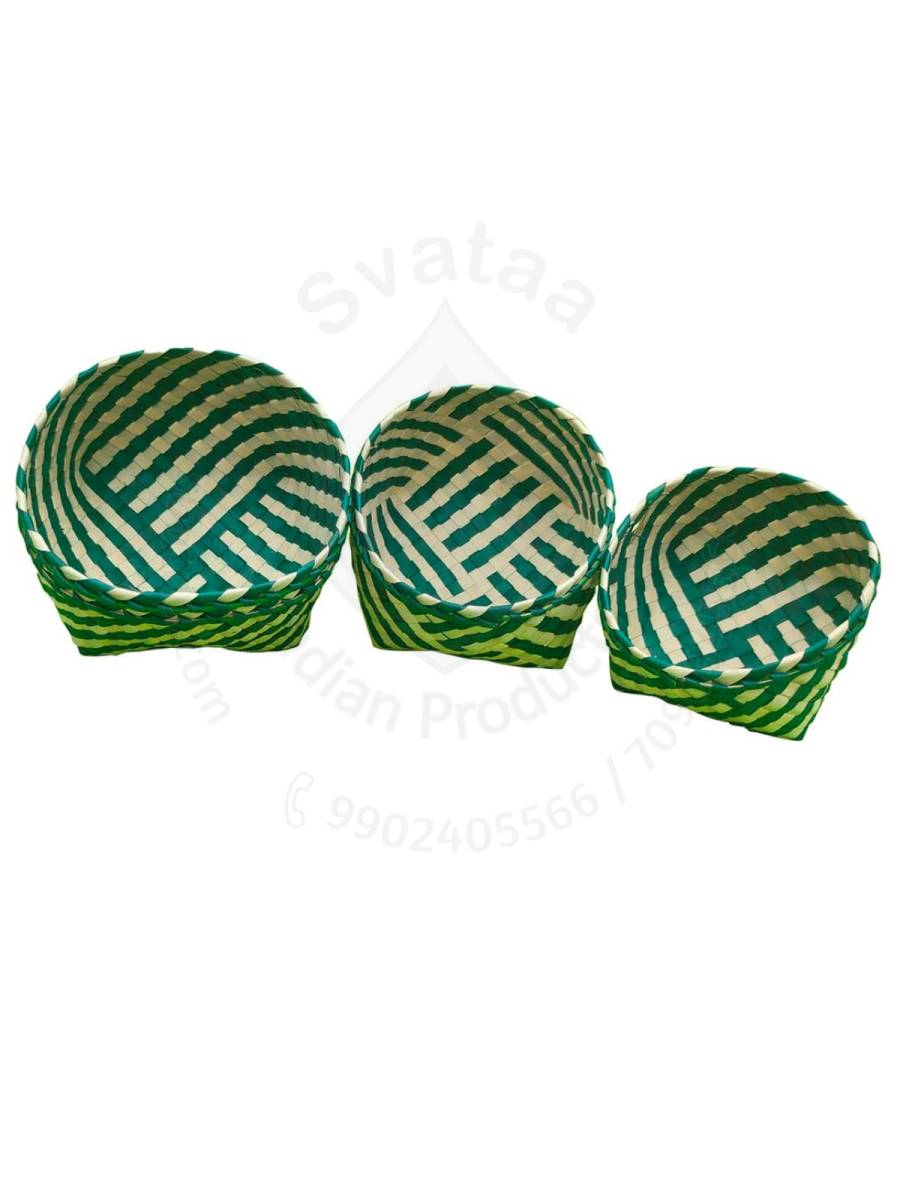 Organizers&nbsp;- Chettinad Kottan - Stacked Bowl, Dark Green - Geographical Indexed
